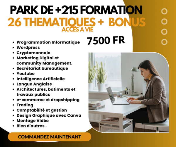 pack de +215 formations dans 26 domaines